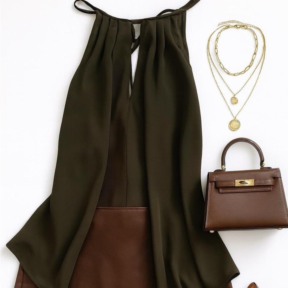 Lush Olive Green Halter Top 🫒